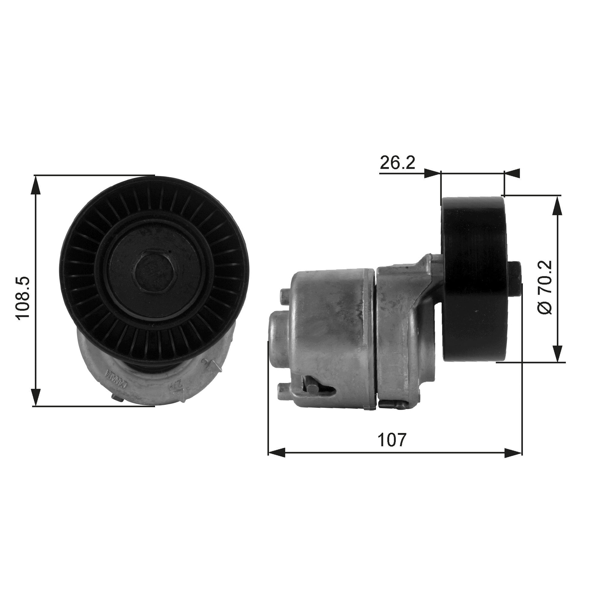 GATES GATT38215 V-Ribbed Belt Tensioner Pulley