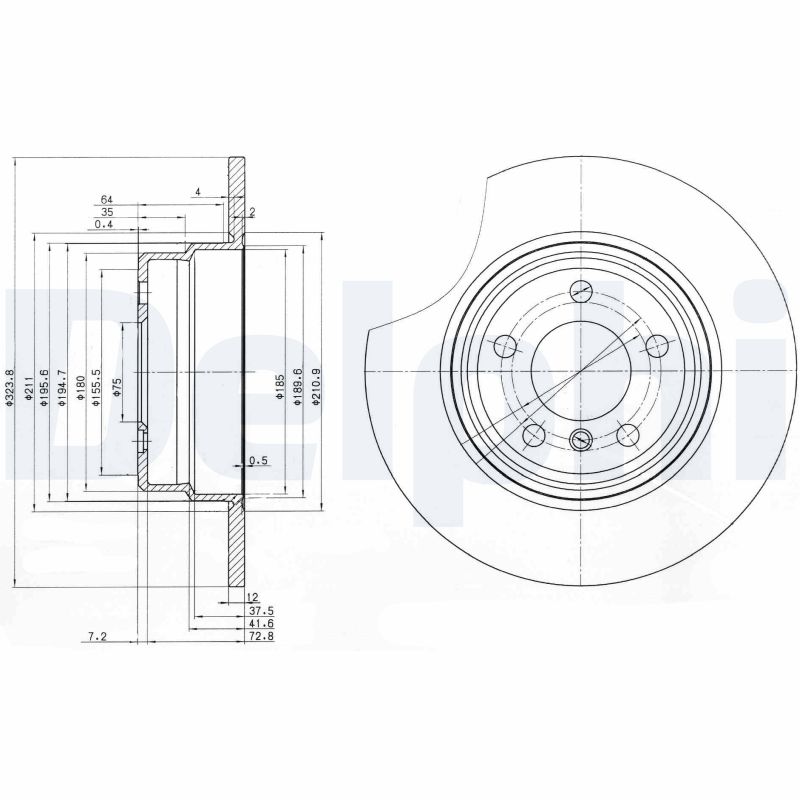 DELPHI BG3629 Brake Disc .