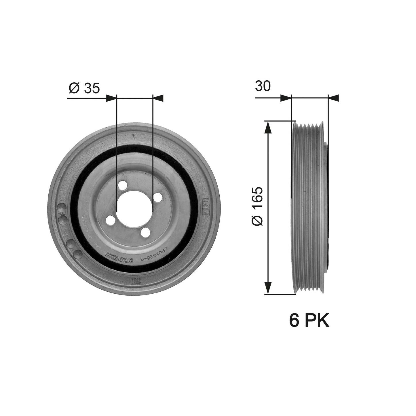 GATES GATTVD1032 Crankshaft Belt Pulley