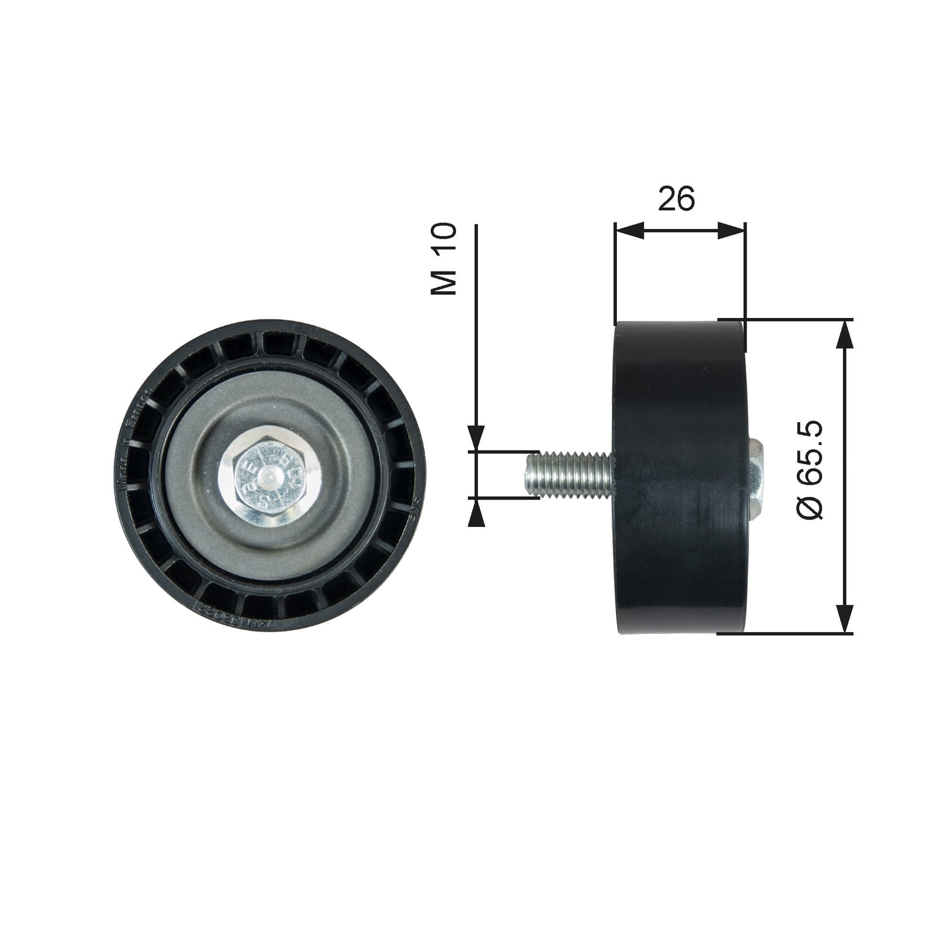 GATES GATT36775 V-Ribbed Belt Deflection/Guide Pulley