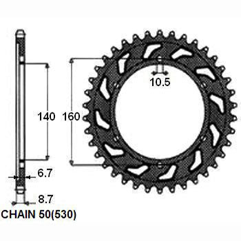 SUNSTAR SUNR1-5652-45 Chain Sprocket