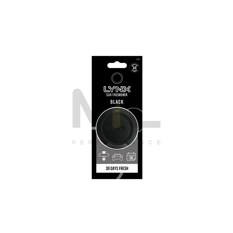 LYNX Scented Hanging Disc Car Air Freshener - Black