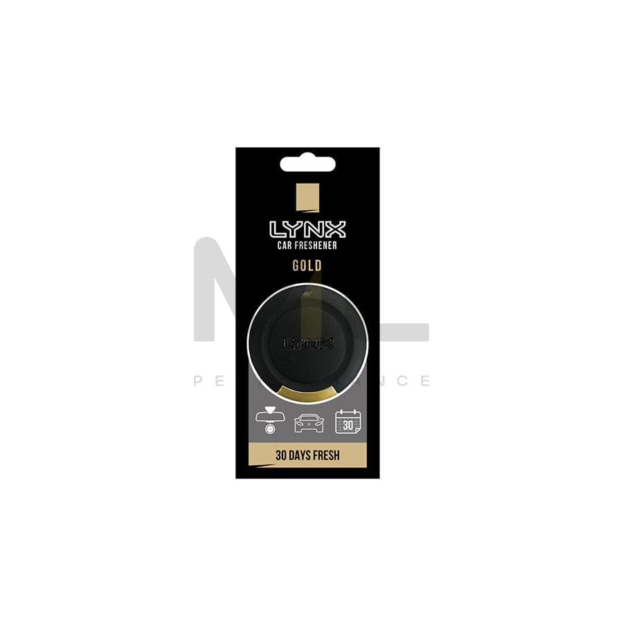 LYNX Scented Hanging Disc Car Air Freshener - Gold