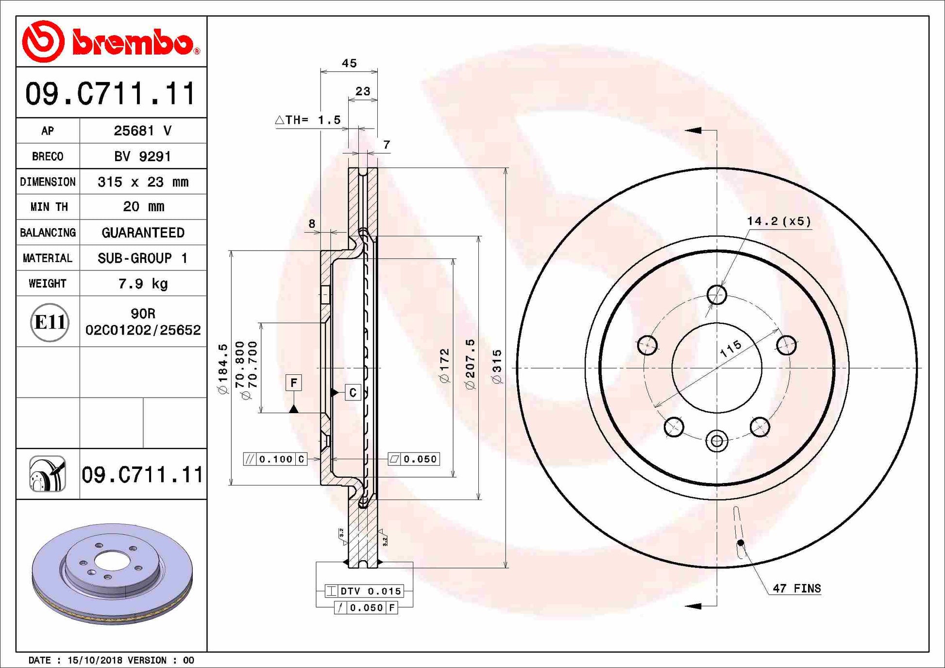 TOURMAX BCR-120 Disc Brake Caliper Repair Kit