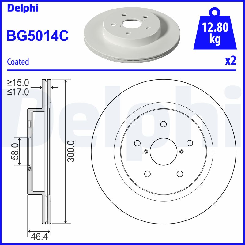 DELPHI BG5014C Brake Disc .