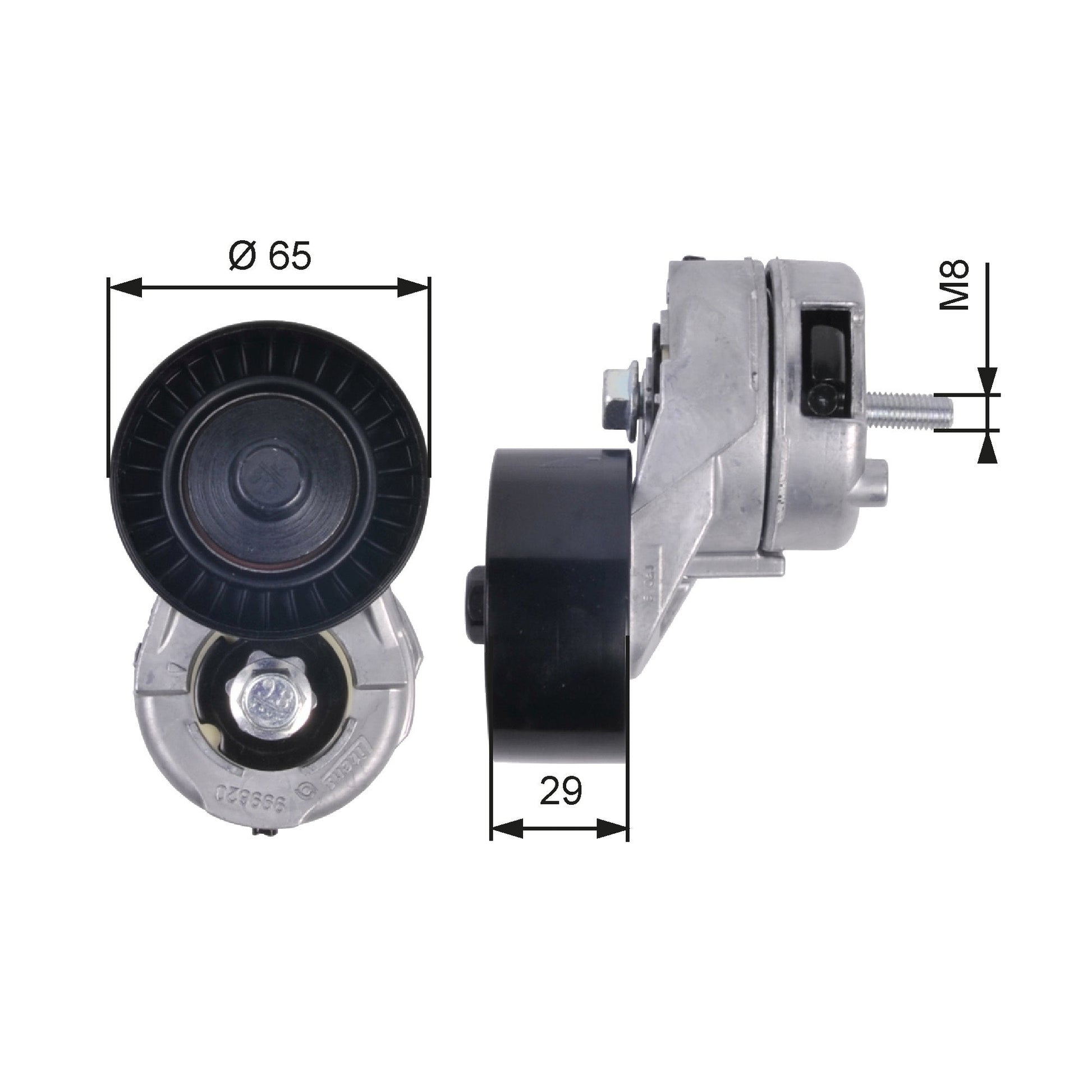 GATES GATT38356 V-Ribbed Belt Tensioner Pulley