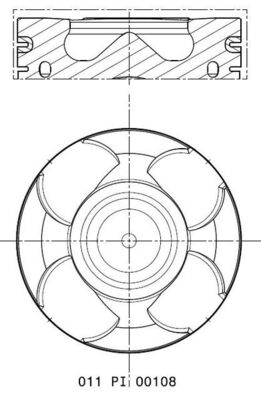 Mahle 011PI00108000 - Piston with rings and pin
