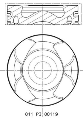 Mahle 011PI00119001 - Piston with rings and pin