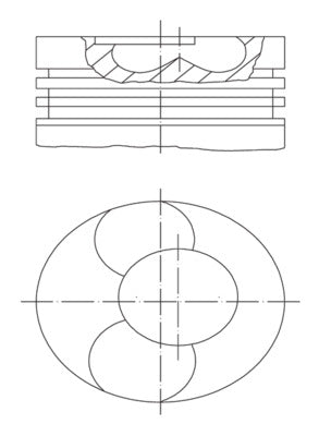 Mahle 2130100 - Piston with rings and pin