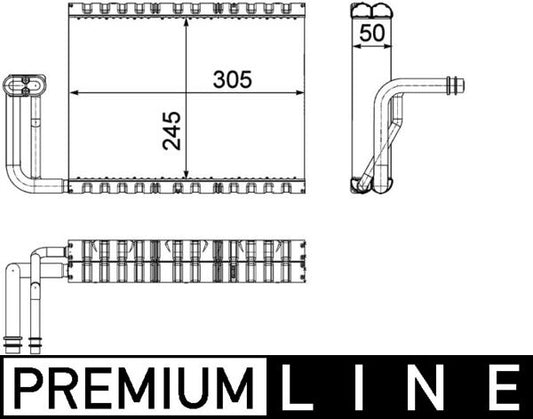 Mahle AE88000P - Evaporator, air conditioning