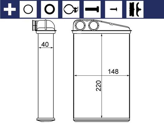 Mahle AH17000S - Heat Exchanger, interior heating