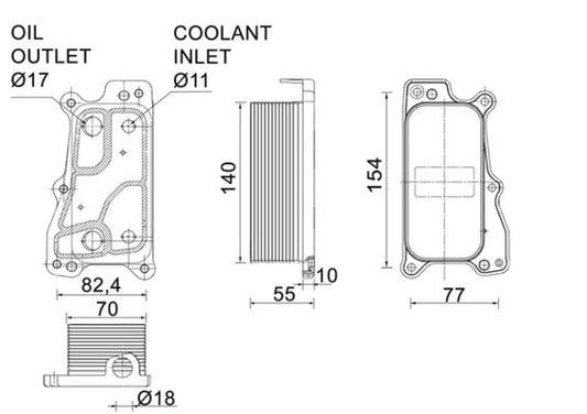 Mahle CLC235000P - Oil Cooler, engine oil