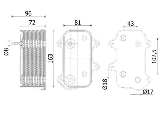 Mahle CLC282000S - Oil Cooler, engine oil