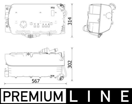 Mahle CRT97000P - Expansion Tank, coolant
