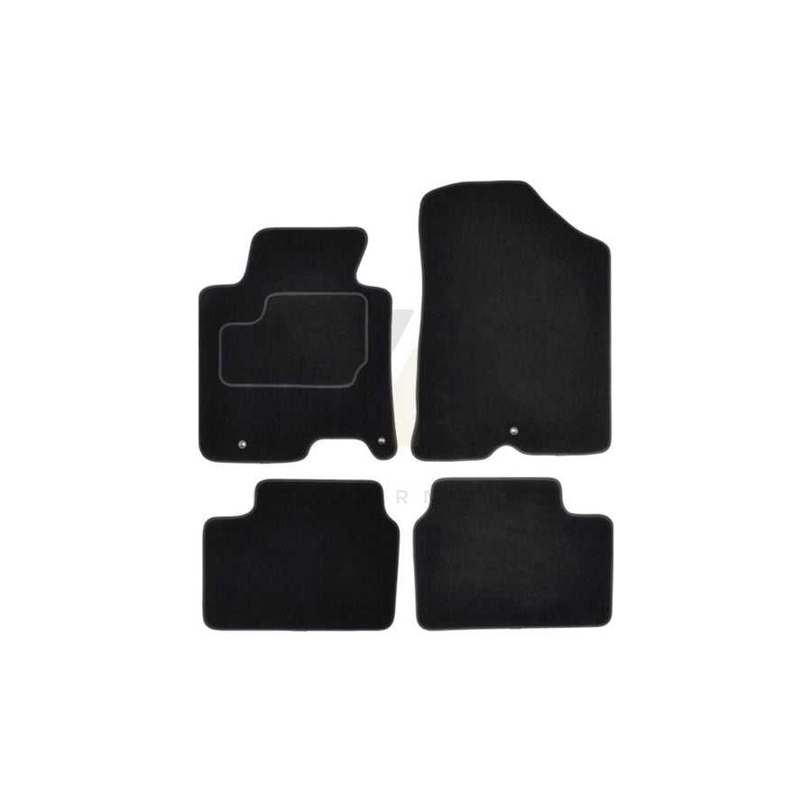 MAMMOOTH A041 KIA100 PRM 01 Floor mat set for KIA cee窶賄 II Hatchback (JD) Textile, Front and Rear, Quantity: 4, Black