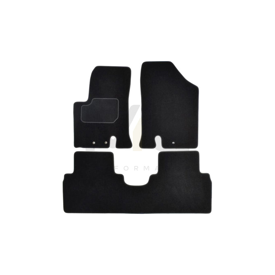 MAMMOOTH A041 KIA225 PRM 01 Floor mat set for KIA Venga (YN) Textile, Front and Rear, Quantity: 3, Black