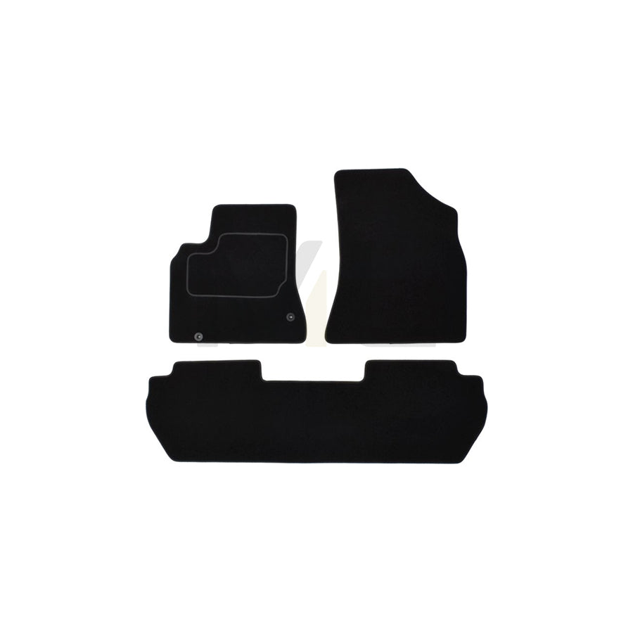 MAMMOOTH A041 PGT455 PRM 01 Floor mat set Textile, Front and Rear, Quantity: 3, Black