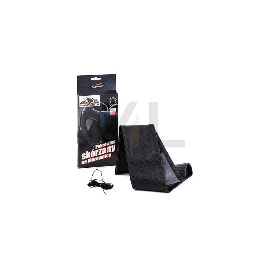 MAMMOOTH CP10051 Steering wheel cover Black, Ø: 37-39cm, Leather, lace up