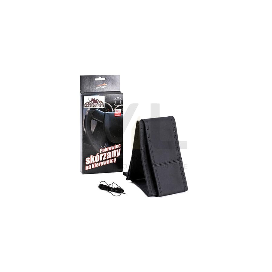 MAMMOOTH CP10053 Steering wheel cover Black, Ø: 42-44cm, Leather, lace up