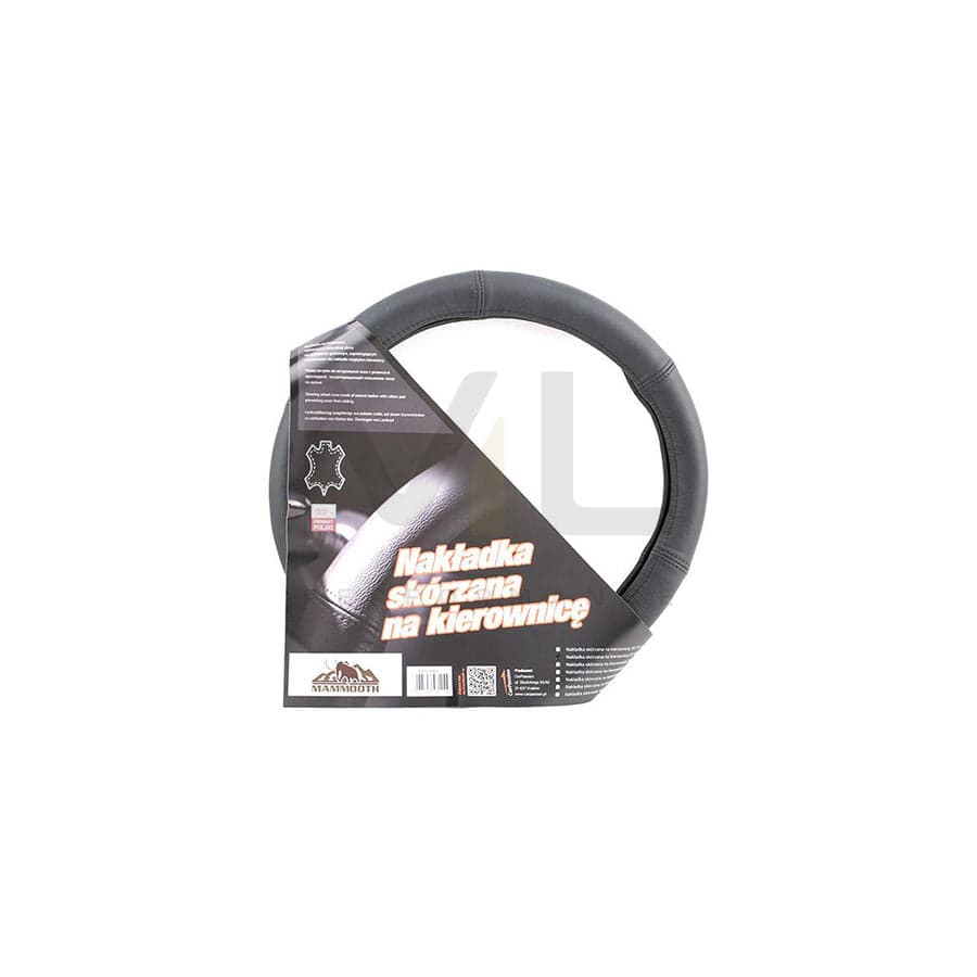 MAMMOOTH CP10061 Steering wheel cover Black, Ø: 37-39cm, Leather