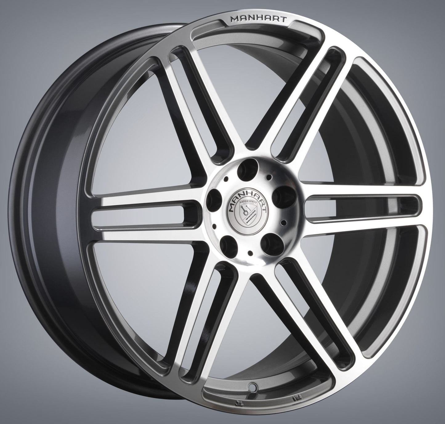 MANHART CONCAVE ONE RIM SET FOR BMW 6 SERIES - GUNMETAL GRAY / DIAMOND POLISHED