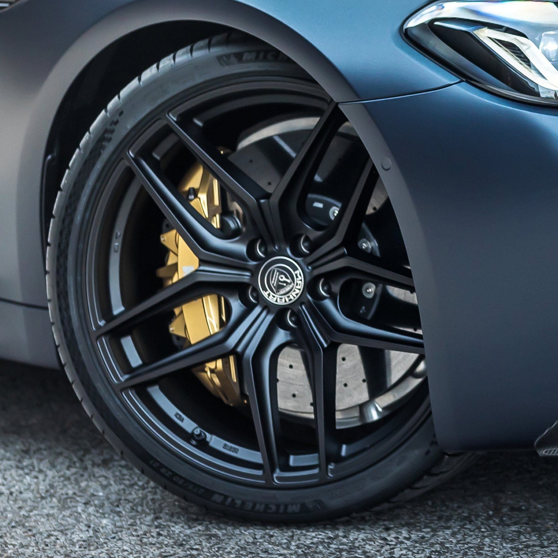 MANHART MHCLLIYSPOKE1100 CLASSIC LINE Y-SPOKE RIM SET - SILK MATTE BLACK FOR BMW 5 SERIES