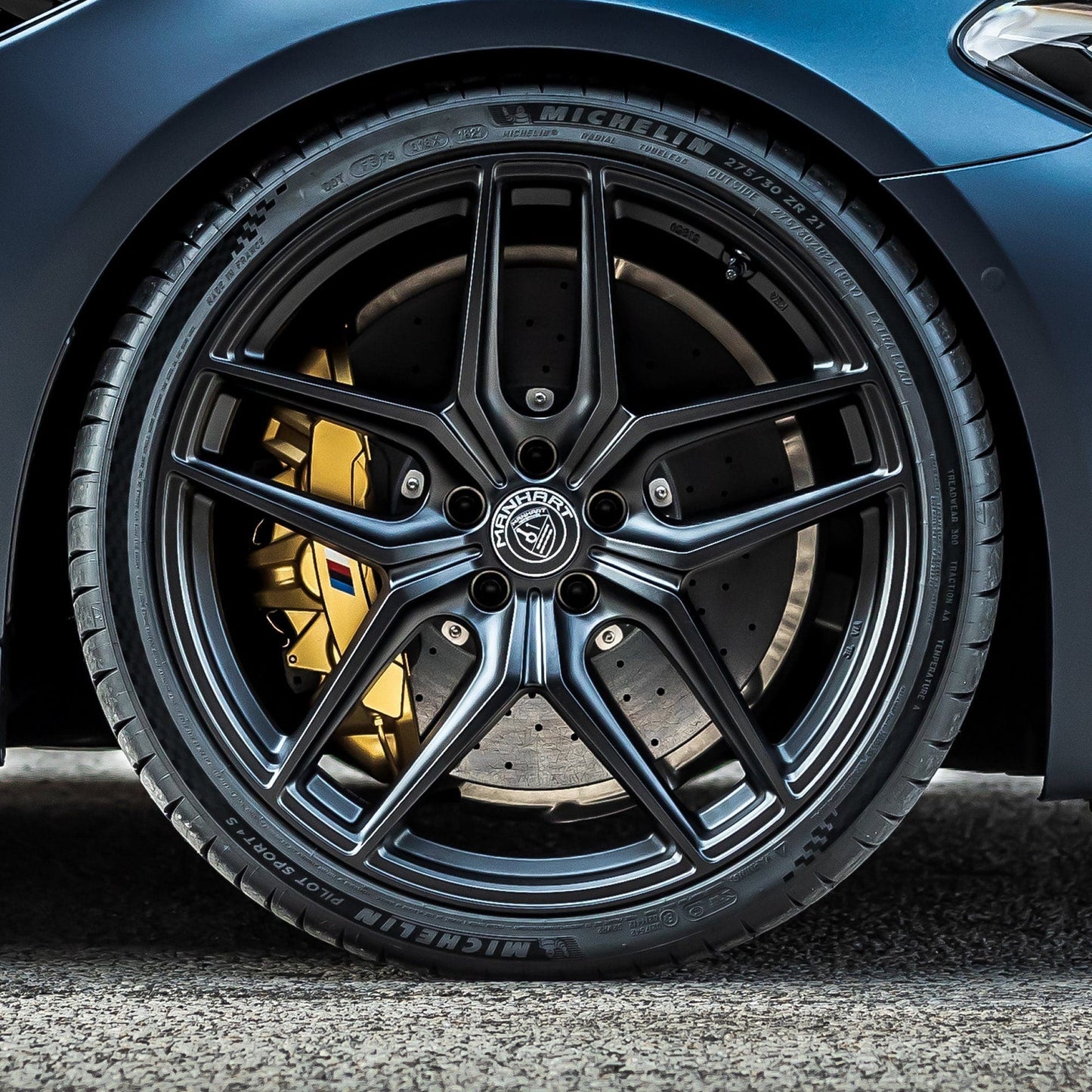 MANHART MHCLLIYSPOKE1100 CLASSIC LINE Y-SPOKE RIM SET - SILK MATTE BLACK FOR BMW 5 SERIES