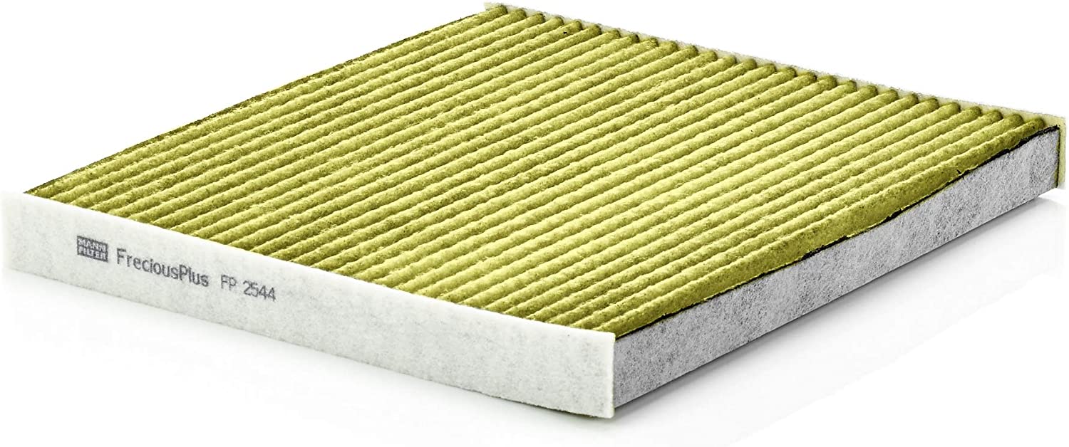 MANN-FILTER FP 2544 Pollen filter Activated Carbon Filter, Activated Carbon Filter with polyphenol, Particulate filter (PM 2.5), with antibacterial action, with fungicidal effect, FreciousPlus