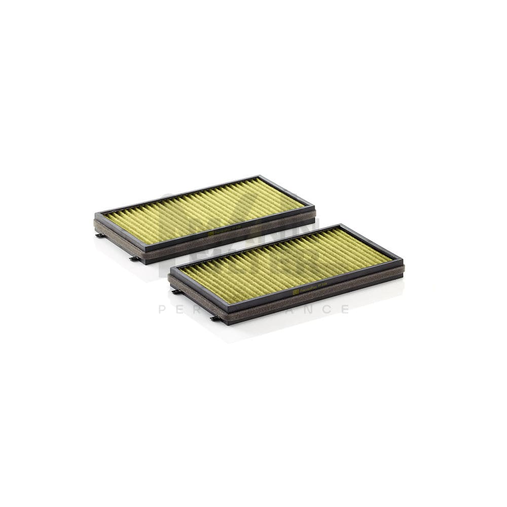 MANN-FILTER FP 3124-2 Pollen filter Activated Carbon Filter, Activated Carbon Filter with polyphenol, Particulate filter (PM 2.5), with antibacterial action, with fungicidal effect, FreciousPlus