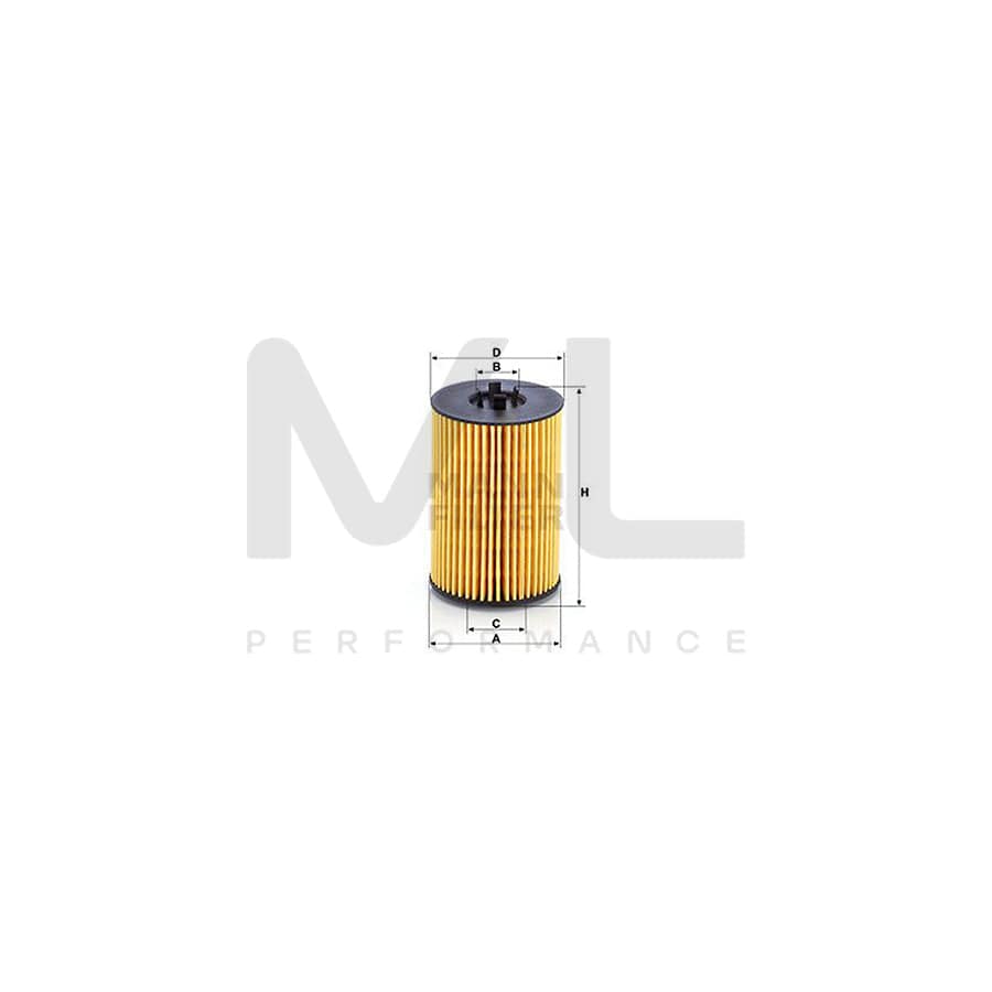 MANN-FILTER HU 7020 z Oil Filter with seal, Filter Insert