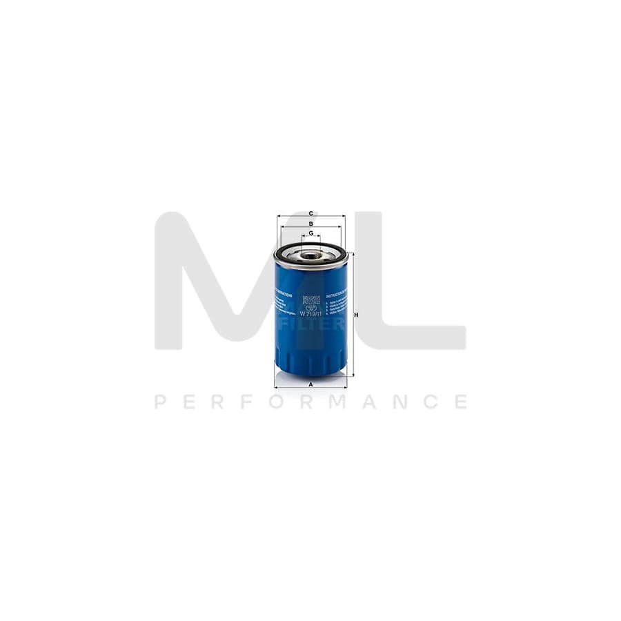 MANN-FILTER W 719/11 Oil Filter Spin-on Filter