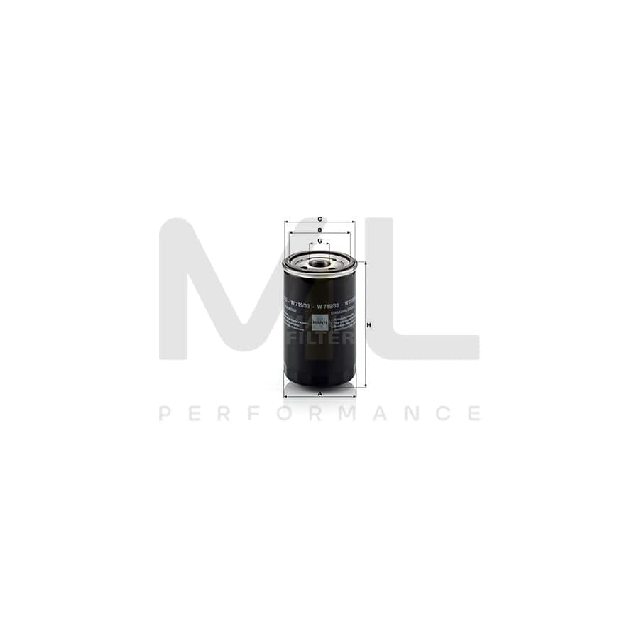 MANN-FILTER W 719/33 Oil Filter Spin-on Filter