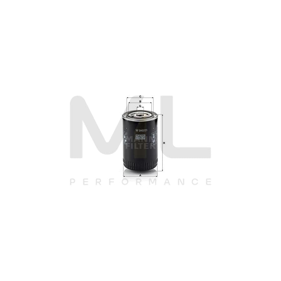 MANN-FILTER W 940/21 Oil Filter Spin-on Filter