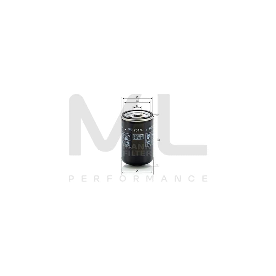 MANN-FILTER WD 731/4 Oil Filter Spin-on Filter