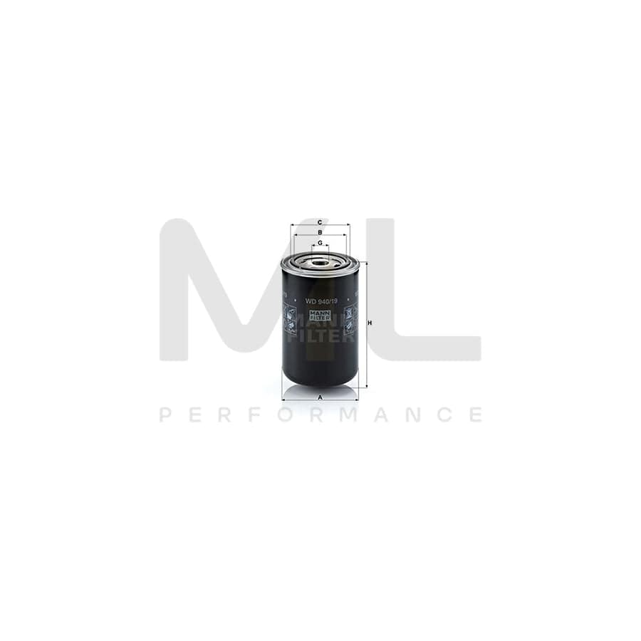 MANN-FILTER WD 940/19 Oil Filter Spin-on Filter