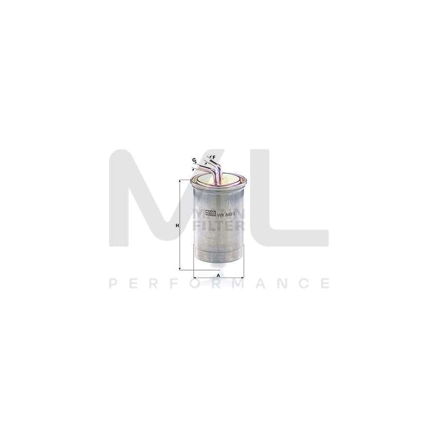 MANN-FILTER WK 845/3 Fuel filter In-Line Filter