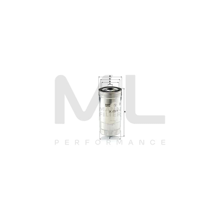 MANN-FILTER WK 853/14 Fuel filter Spin-on Filter
