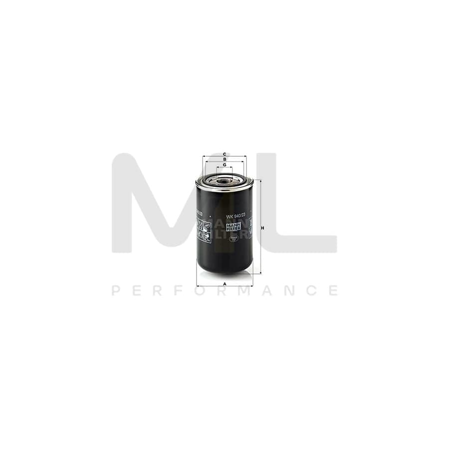 MANN-FILTER WK 940/23 Fuel filter Spin-on Filter