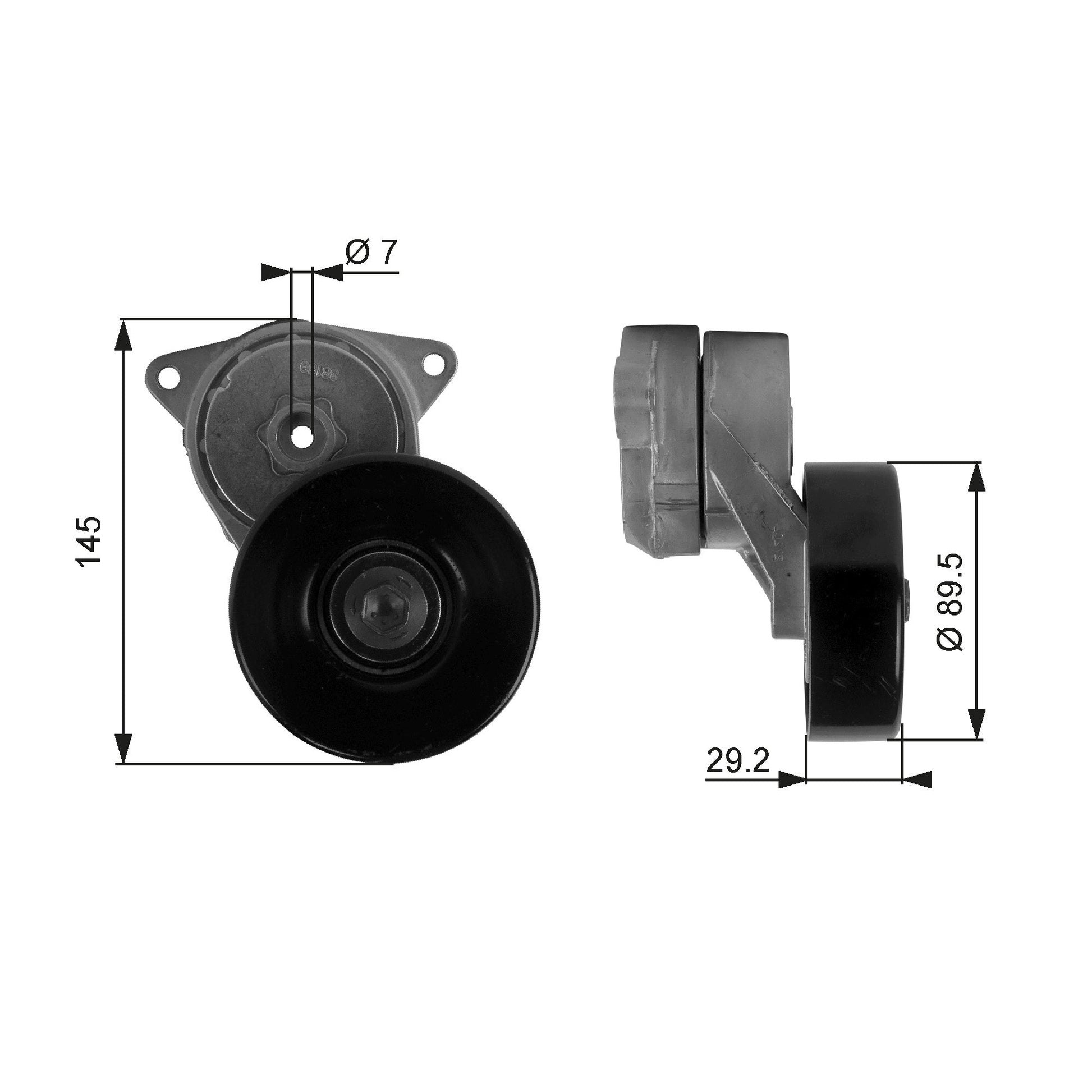 GATES GATT38169 V-Ribbed Belt Tensioner Pulley