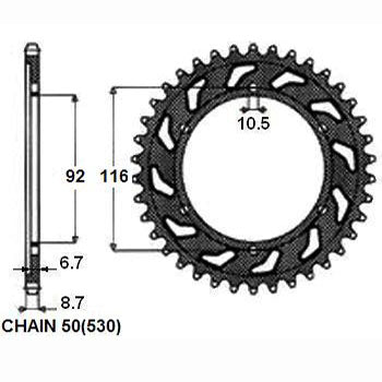 SUNSTAR SUNR1-5405-41 Chain Sprocket