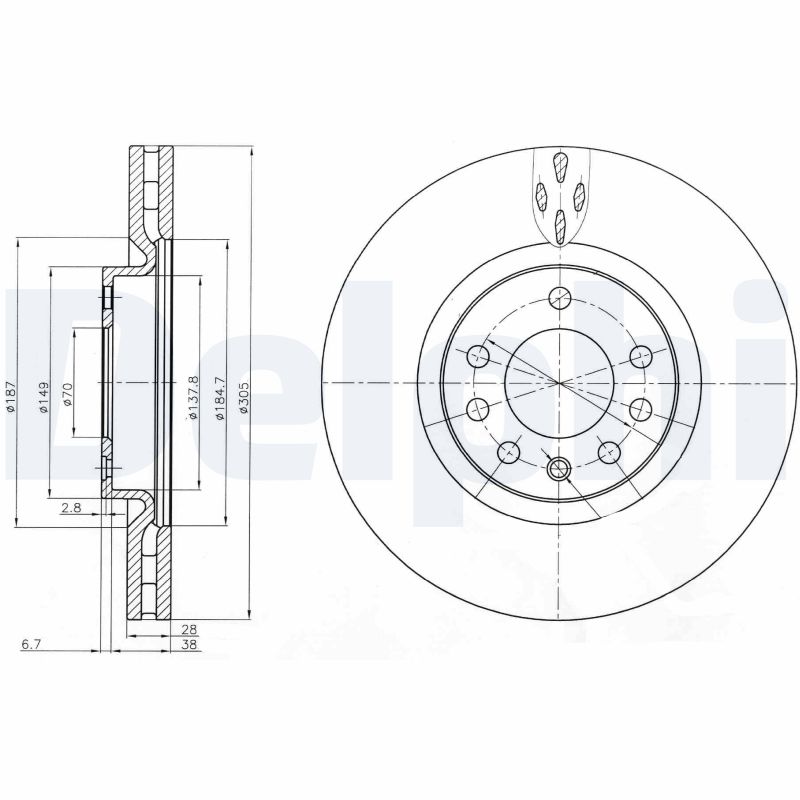 DELPHI BG3963 Brake Disc .