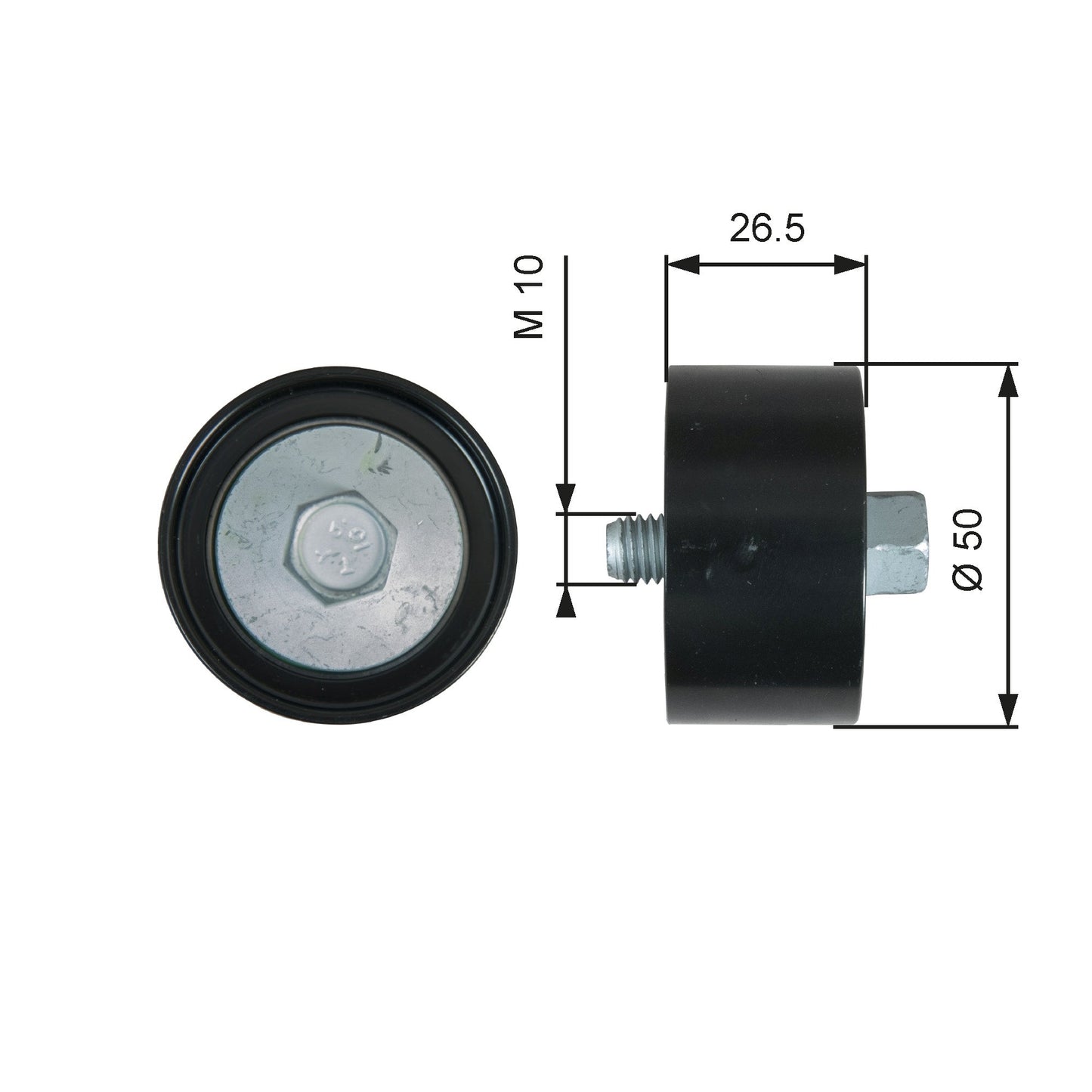 GATES GATT36537 V-Ribbed Belt Deflection/Guide Pulley
