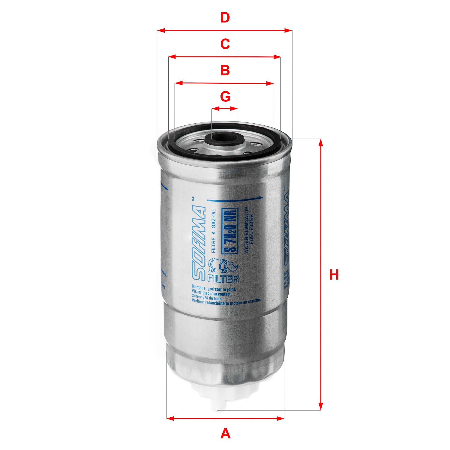 SOFIMA S7H2ONR Fuel Filter