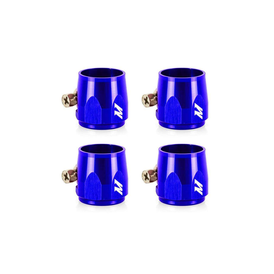Mishimoto MMHXF-06-4-BL Aluminum -6AN Hex Finishers - Blue