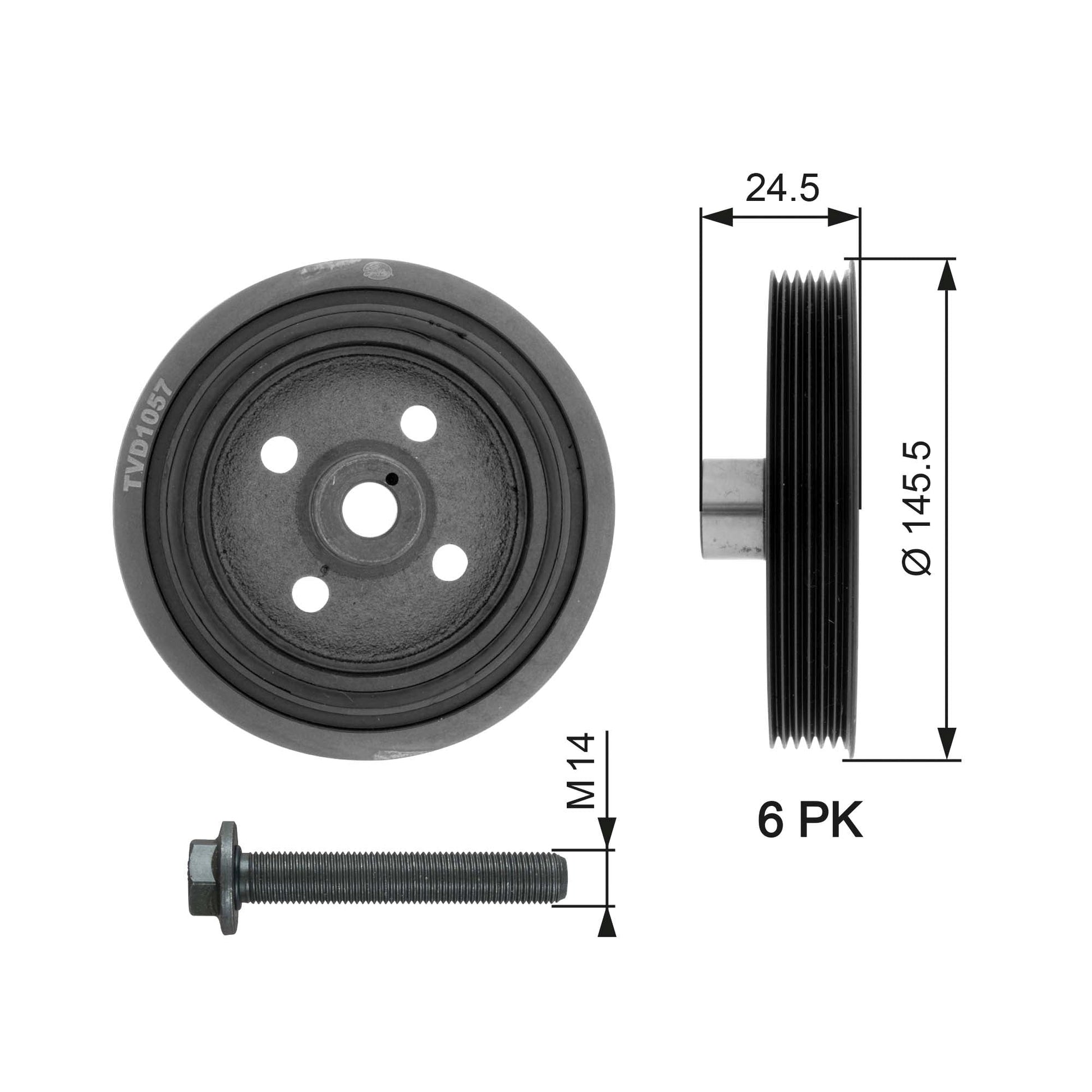 GATES GATTVD1057A Crankshaft Belt Pulley