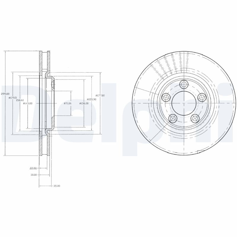 DELPHI BG3511 Brake Disc .