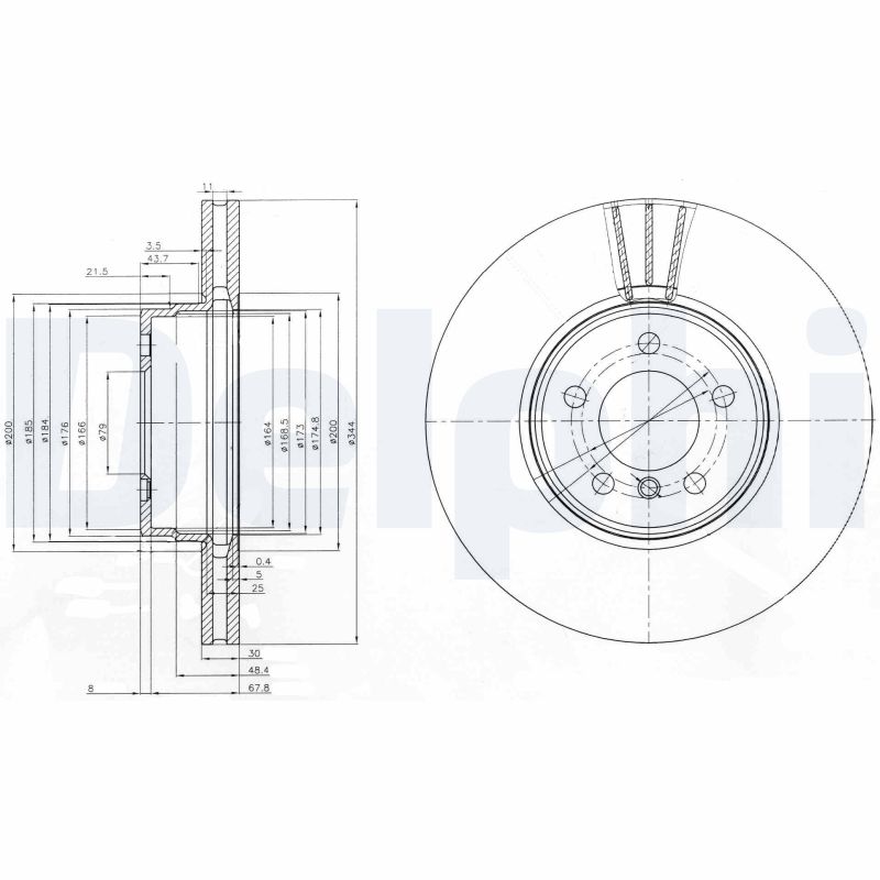 DELPHI BG9008C Brake Disc