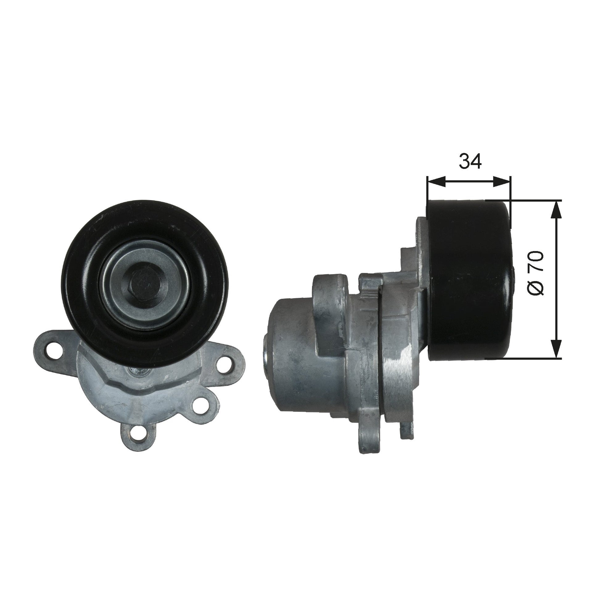 GATES GATT39155 V-Ribbed Belt Tensioner Pulley