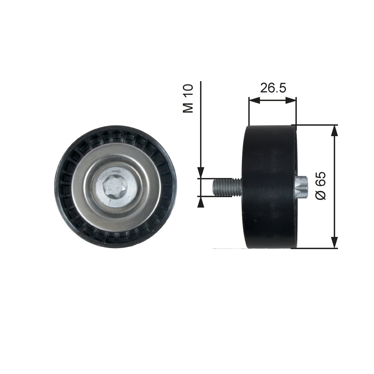 GATES GATT36464 V-Ribbed Belt Deflection/Guide Pulley