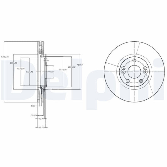DELPHI BG3924 Brake Disc .